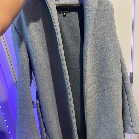 Fashion Nova, Blue long coat, perfect for a night out. Only wore once - Picture 6 of 6